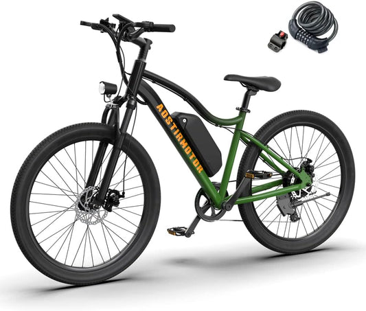 aostirmotor Electric Bike 350W 36V 10.4Ah Ebike, 26x2.1 inch Ebike, Mini Electric Bike，Electric Bike for Adults