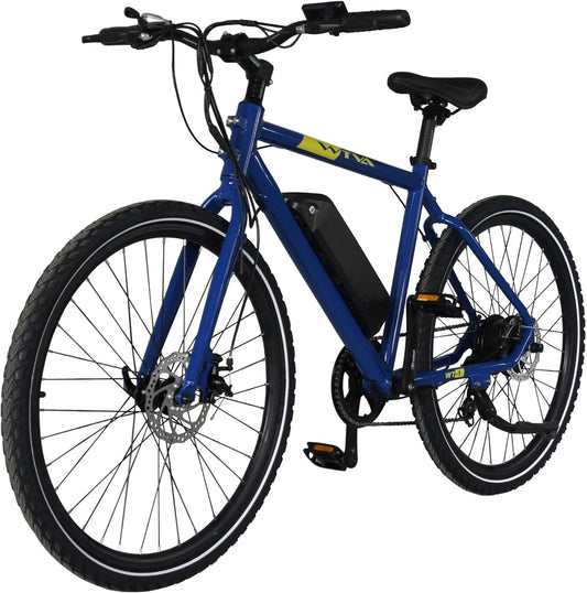 27.5" Electric Bike for Adults with 500W Brushless Motor, 40Miles Electric Bicycles, 20MPH 7-Speed Ebike with Suspension Fork (Blue) (Deep Blue)